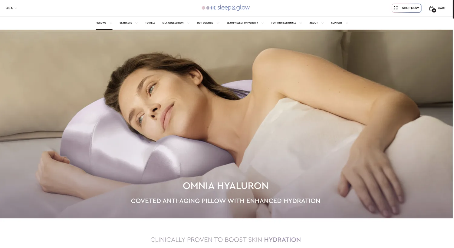 Sleep&Glow — Omnia Hyaluron launch page